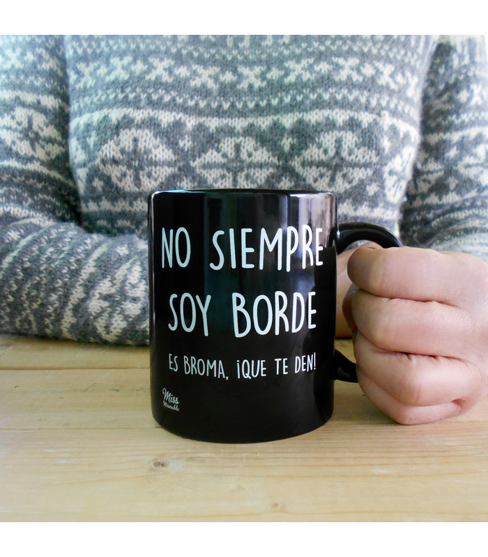 Taza con mensaje para bordes